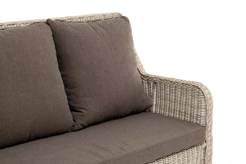 "Гляссе" диван трехместный из искусственного ротанга, цвет бежевый