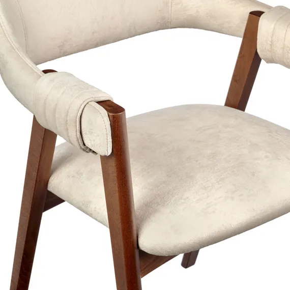 Стул Heron, орех, бежевый велюр