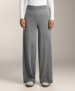 OYSHO Брюки прямого кроя с кашемиром, серый меланж