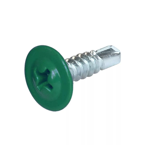 Саморез прессшайба сверло 4,2х16 RAL-6005 зеленый мох