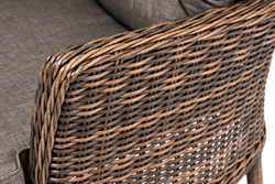 "Алиса" кресло плетеное, цвет коричневый с подушками
