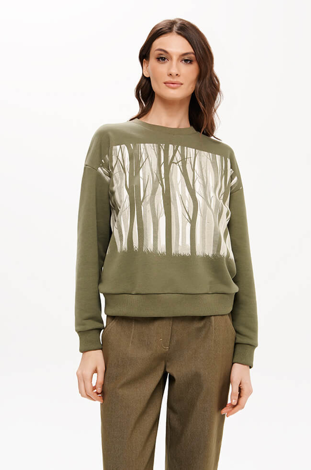 23424 Свитшот женский (зеленый)