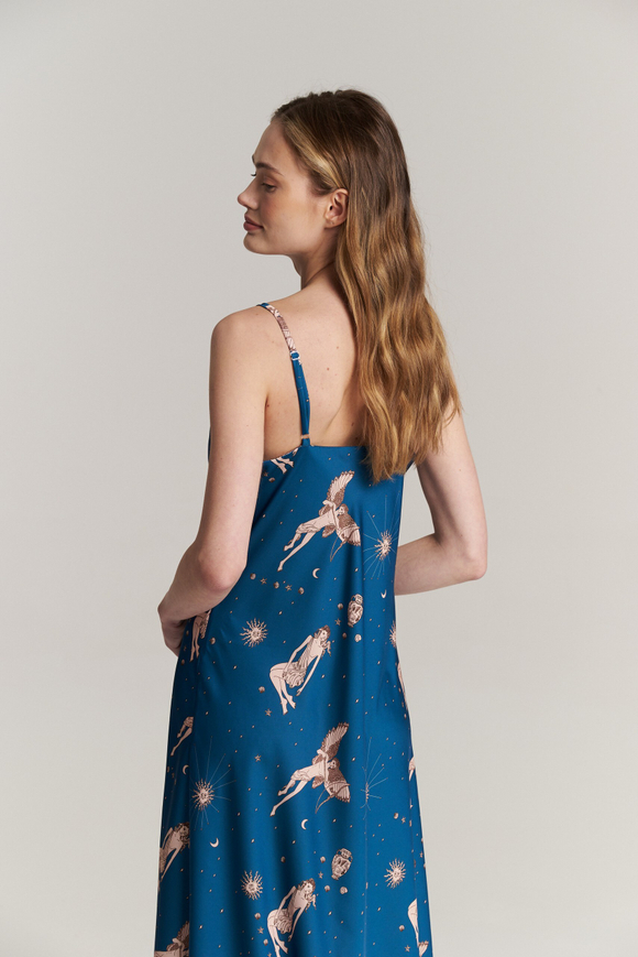 Шелковая комбинация макси - греческий завтрак