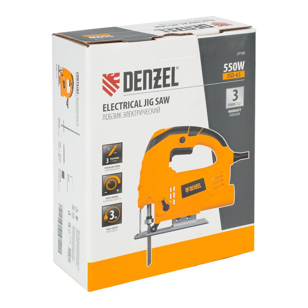 Лобзик электрический JSD-65, 550 Вт, 65 мм// Denzel