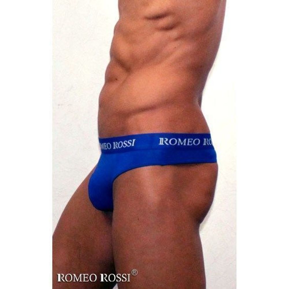 Мужские трусы стринги c резинкой Romeo Rossi синие RR1006-09