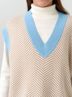 Жилетка для девочки в школу AT953 темно-бежевый