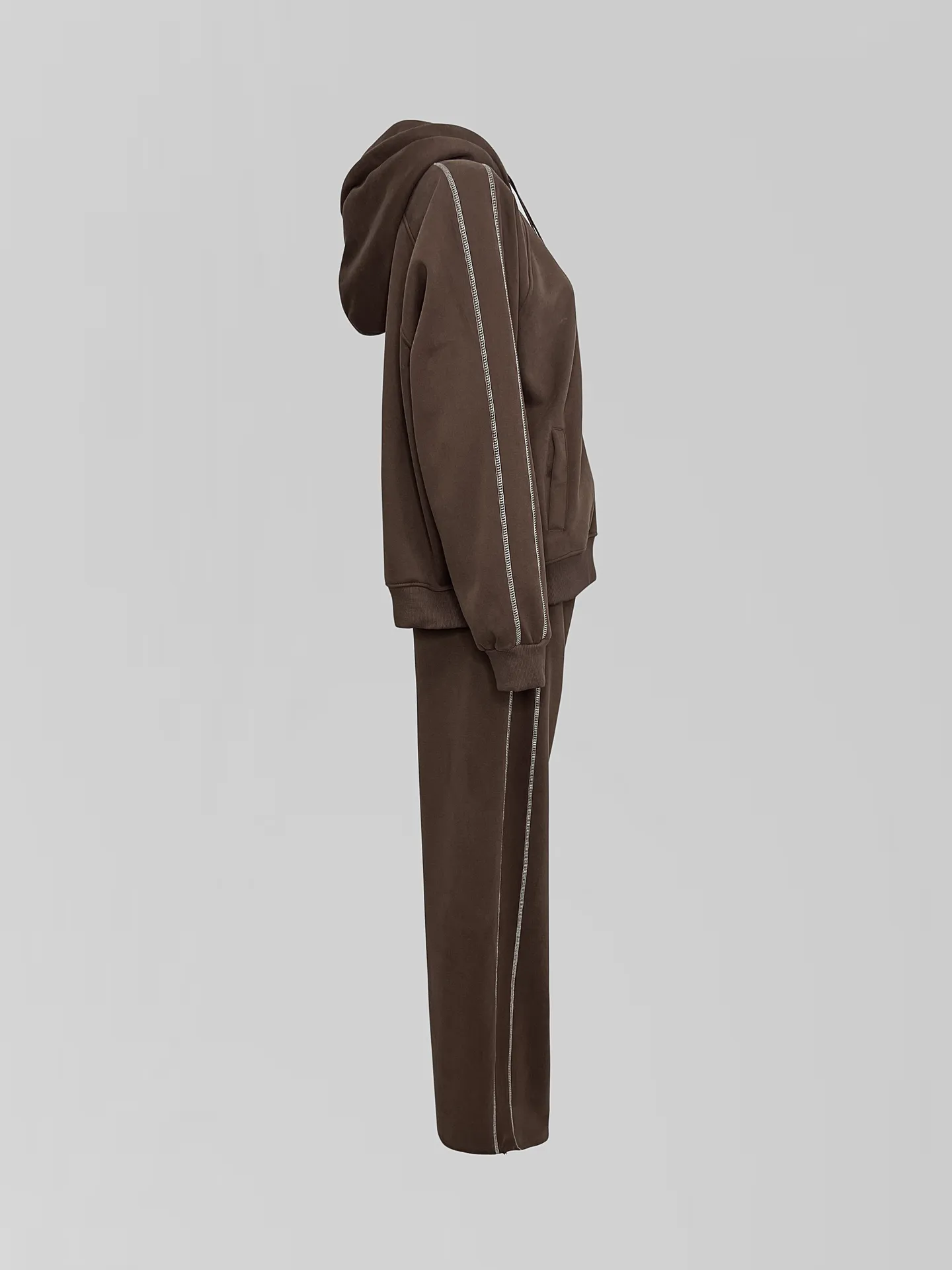 Спортивный костюм Kaixi KX25 на флисе из зип-худи и штанов с полосками по бокам