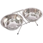 Миска металлическая двойная «Декстер», диаметр 18см/высота бортика 5см/ 900мл