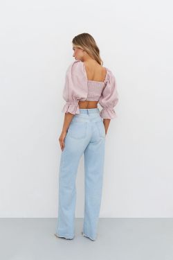 Джинсы Wide Leg голубого цвета