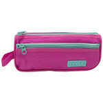 Пенал - косметичка Alingar, ткань, молния, боковой карман, петля, 90 х 200 мм, "Style", микс (бирюзовый, красный, розовый)