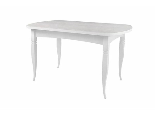 ЯЛТА Стол кухонный раскладной Ясень Анкор Светлый/Опора массив резной.(Белый)