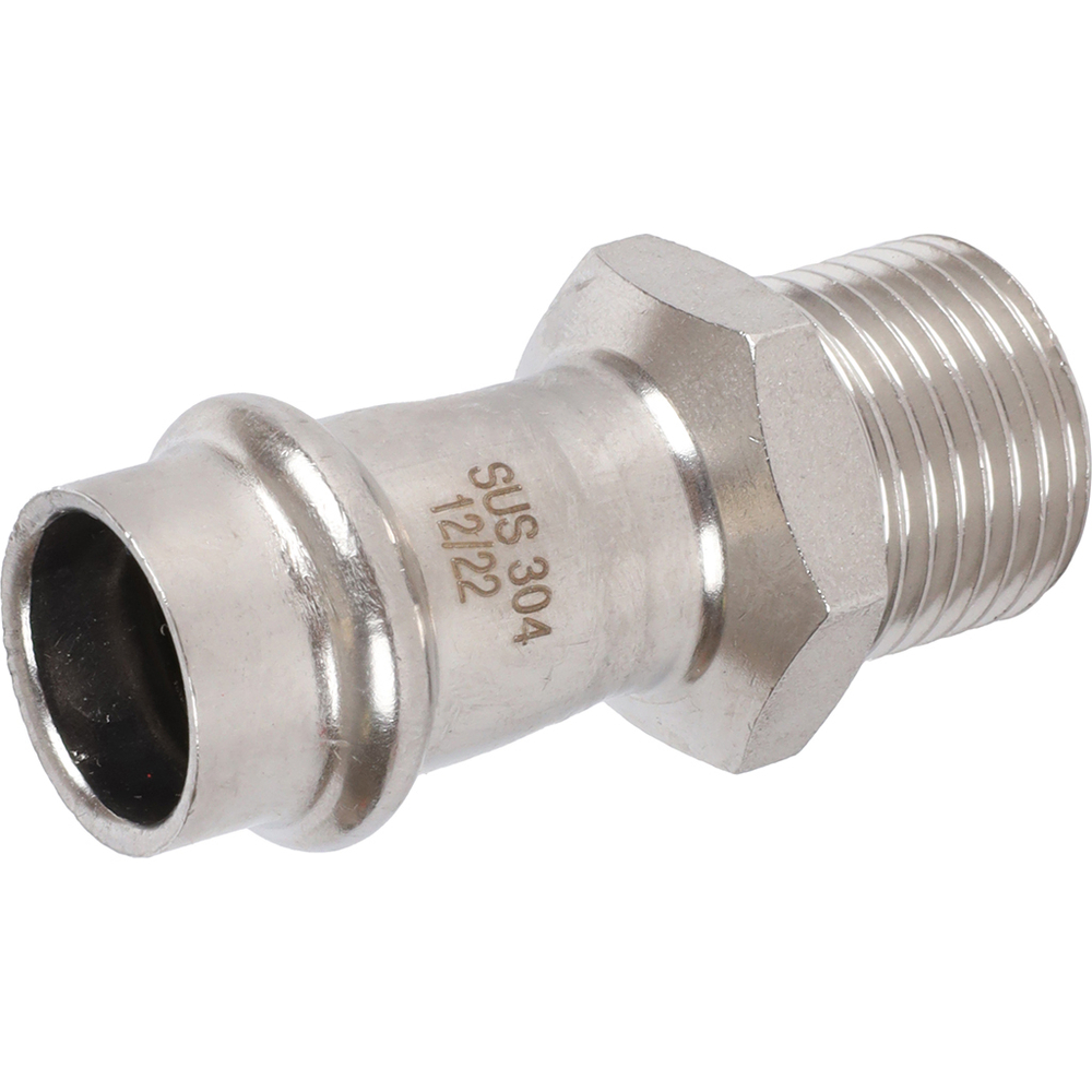 ROMMER Переходник с НР 15x1/2" из нержавеющей стали прессовой