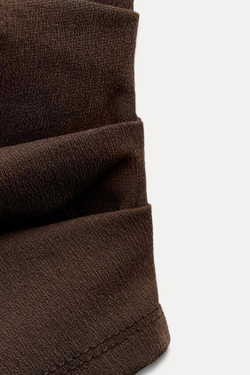 ZARA ТОП С ГОРЛОВИНОЙ ХАЛТЕР И ОТКРЫТОЙ СПИНОЙ, ШОКОЛАДНЫЙ