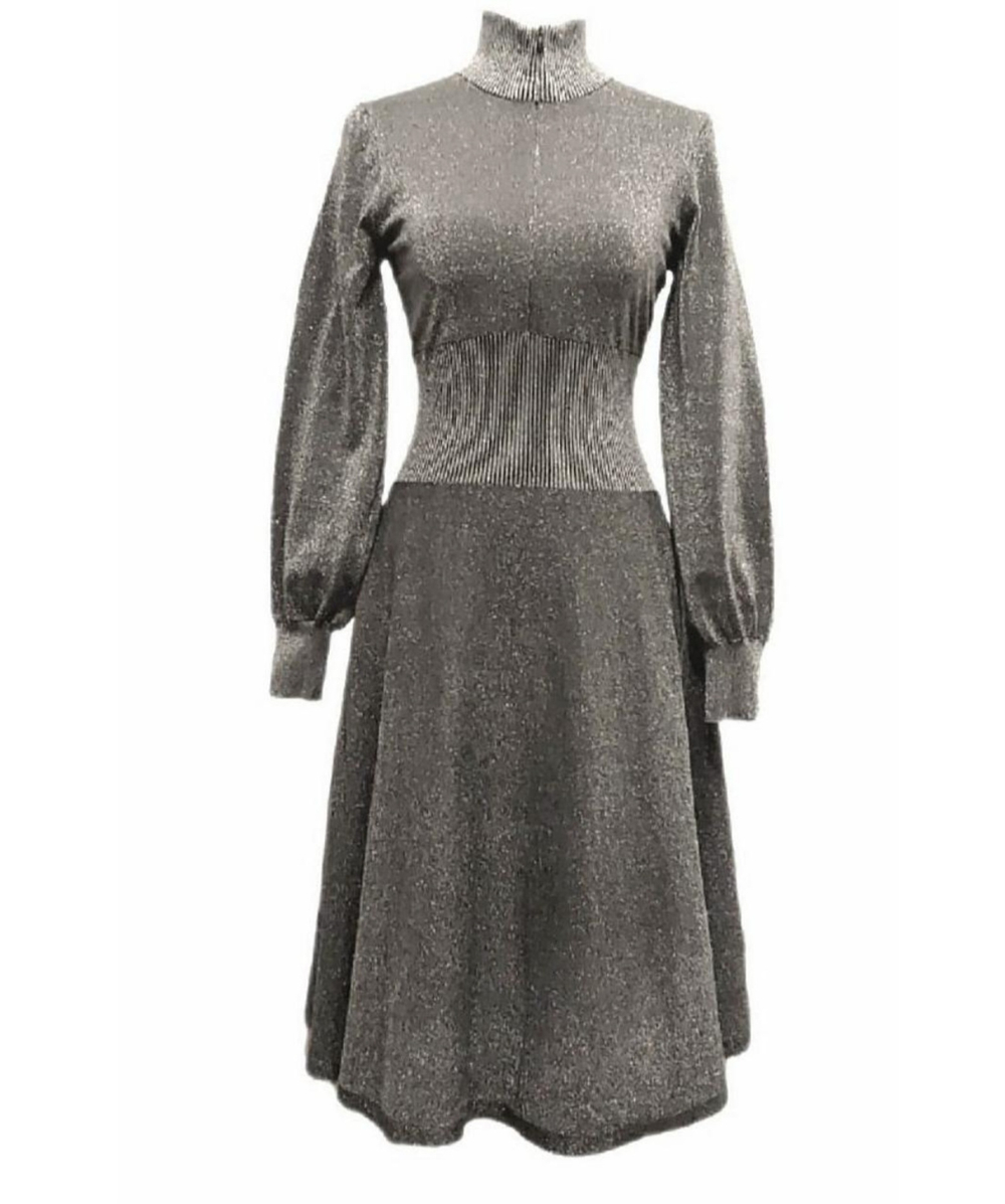 Pinko платье серое металлик