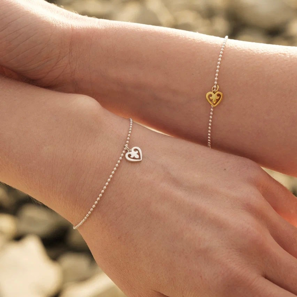 Браслет СЕРДЕЧКО биколор