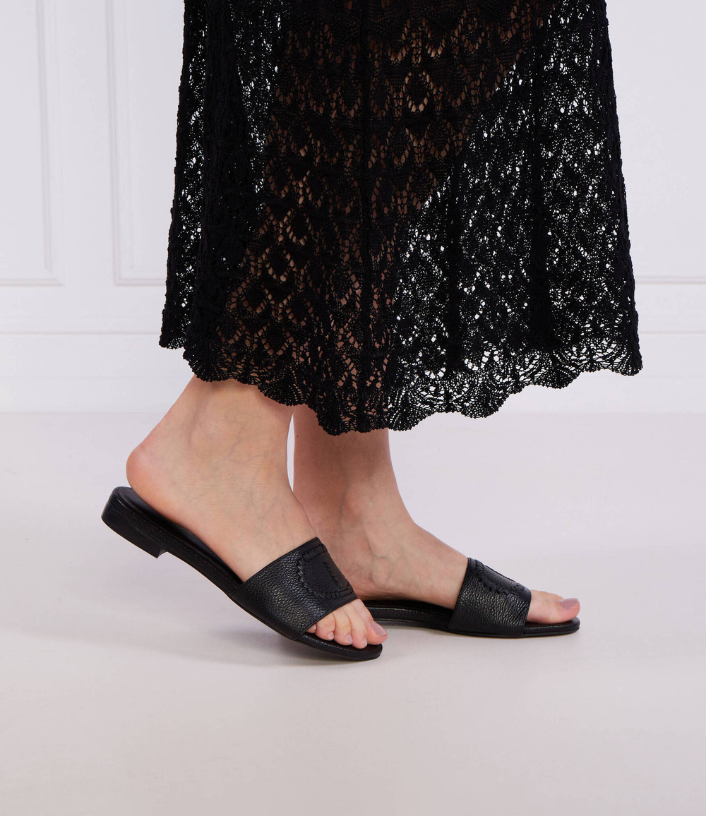 Кожаные шлепки TWINSET - черный(231TCT120)