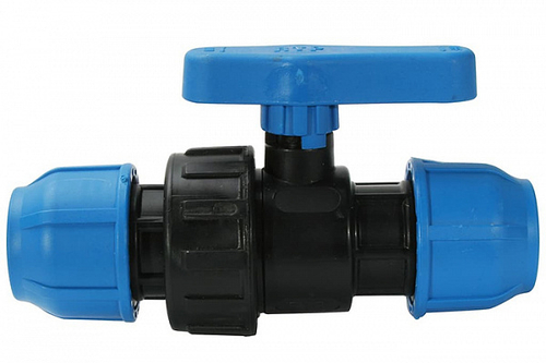 Кран ПНД ПЭ шаровый соединительный 25х25 (1/70) 65543