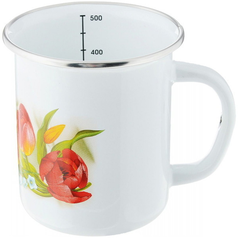 Кружка эмалированная 0,5л с рисунком