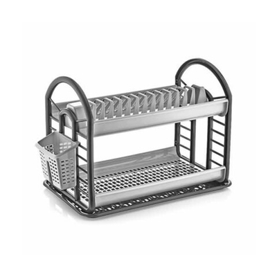 Сушка для посуды Антик черно-серебристый