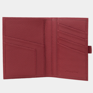 Обложка для паспорта и автодокументов из натуральной кожи теленка, вишневого цвета