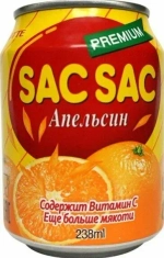 Напиток негаз. сокосодержающий SAC SAC из апельсинового сока 238 мл