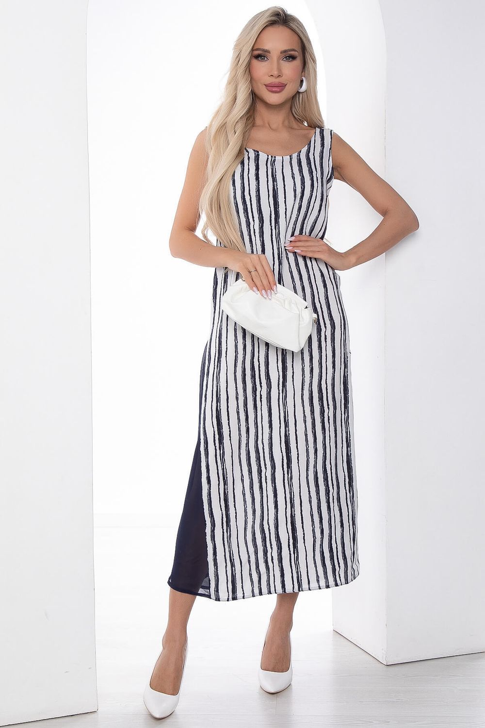 Сарафан Новый сезон бело-синий П10095 LT Collection (Акция)