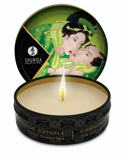 Массажная свеча Exotic Green Tea с ароматом зелёного чая - 30 мл.