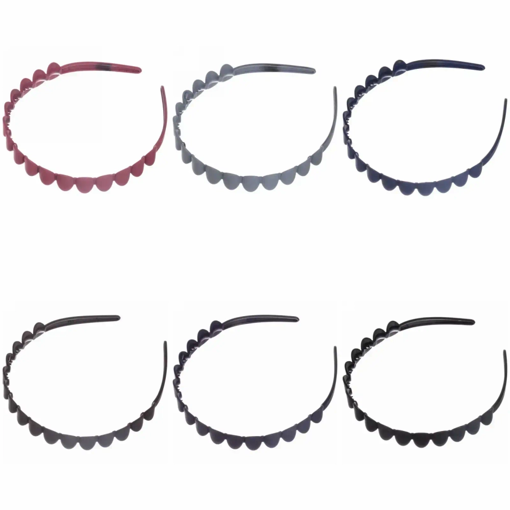 Ободок для волос пластиковый «Province - Sofia», кружки, микс 6 цветов, 1,2 см