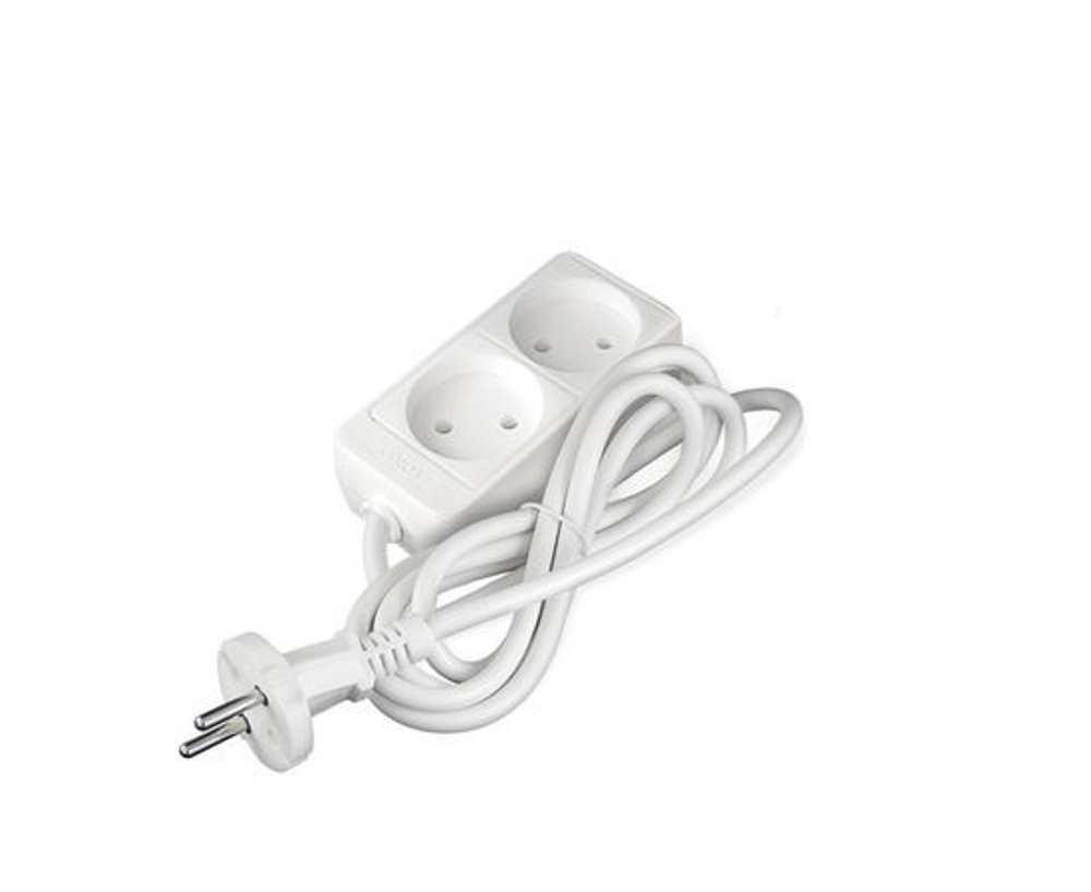 Удлинитель 2х1.5м без заземл. 10А IP20 2.2кВт ПВС Союз 481S-1201