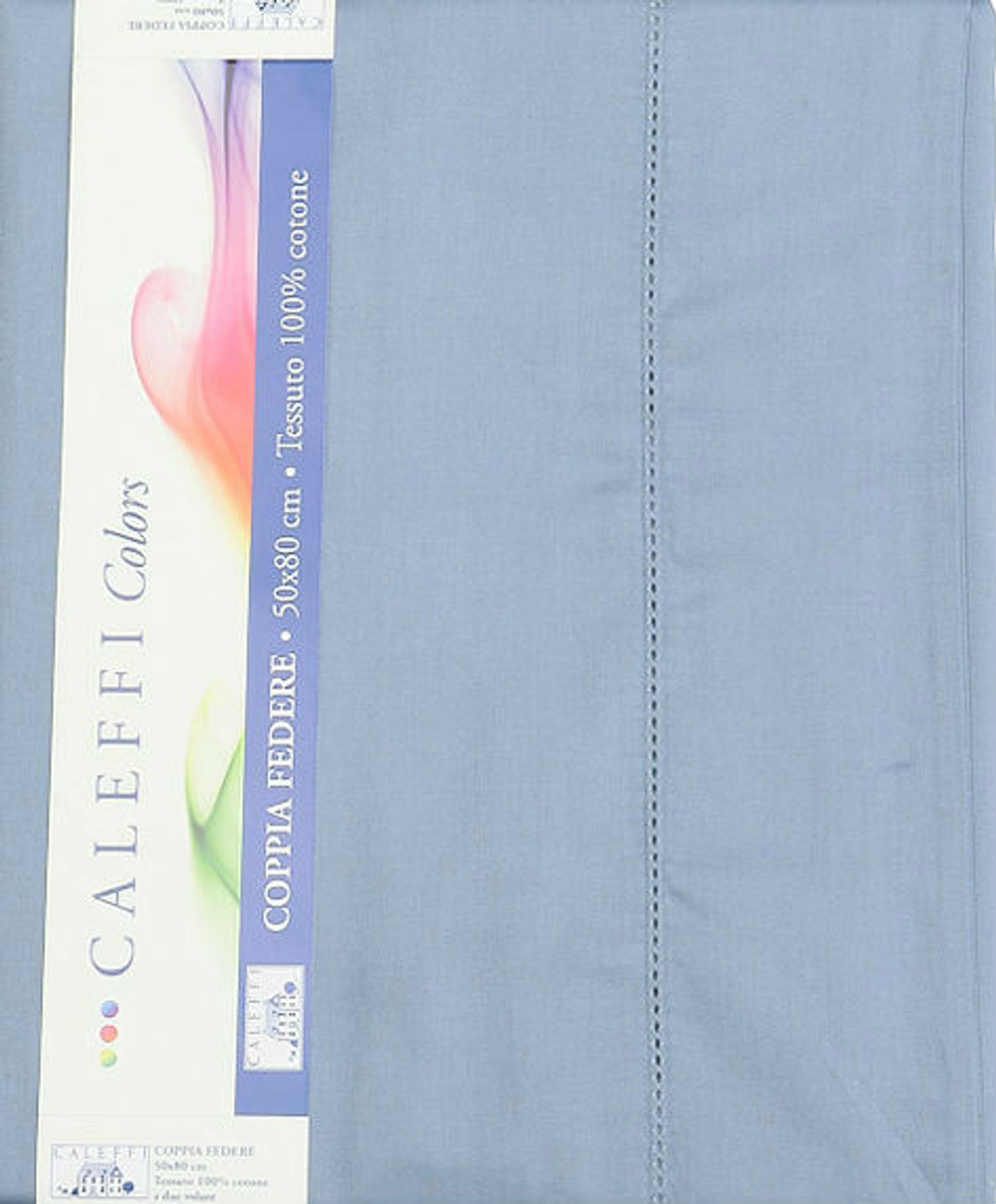 Простыня на резинке 200x200 Сaleffi Raso Tinta Unito с бордюром сатин синяя Италия