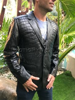 Пиджак из кожи питона и кожи крокодила JT-77