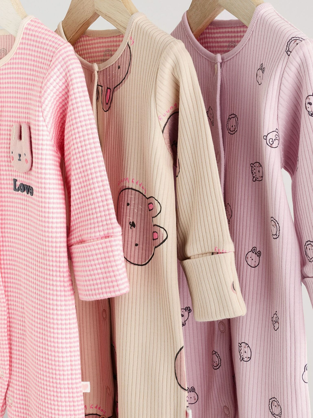 Комбинезон / Cлип для малышей Next E18-355, 3 шт., Розовый, Бежевый