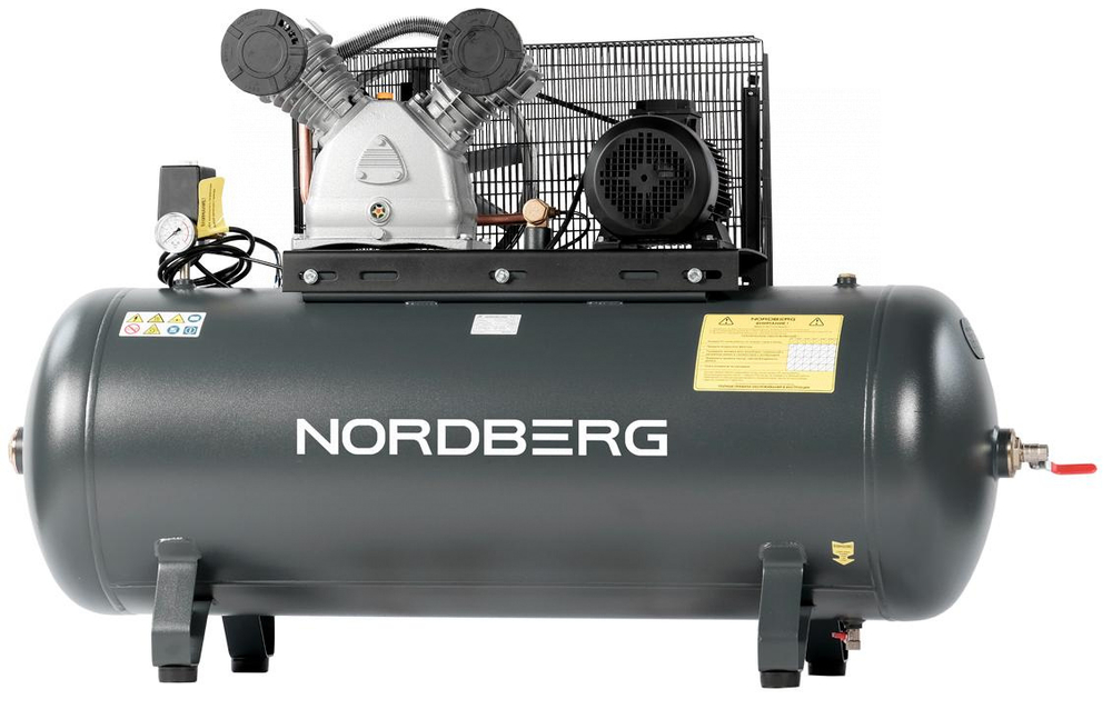 Компрессор поршневой с ременной передачей 380В, ресив. 270л, 690л/мин NORDBERG NCP300/690