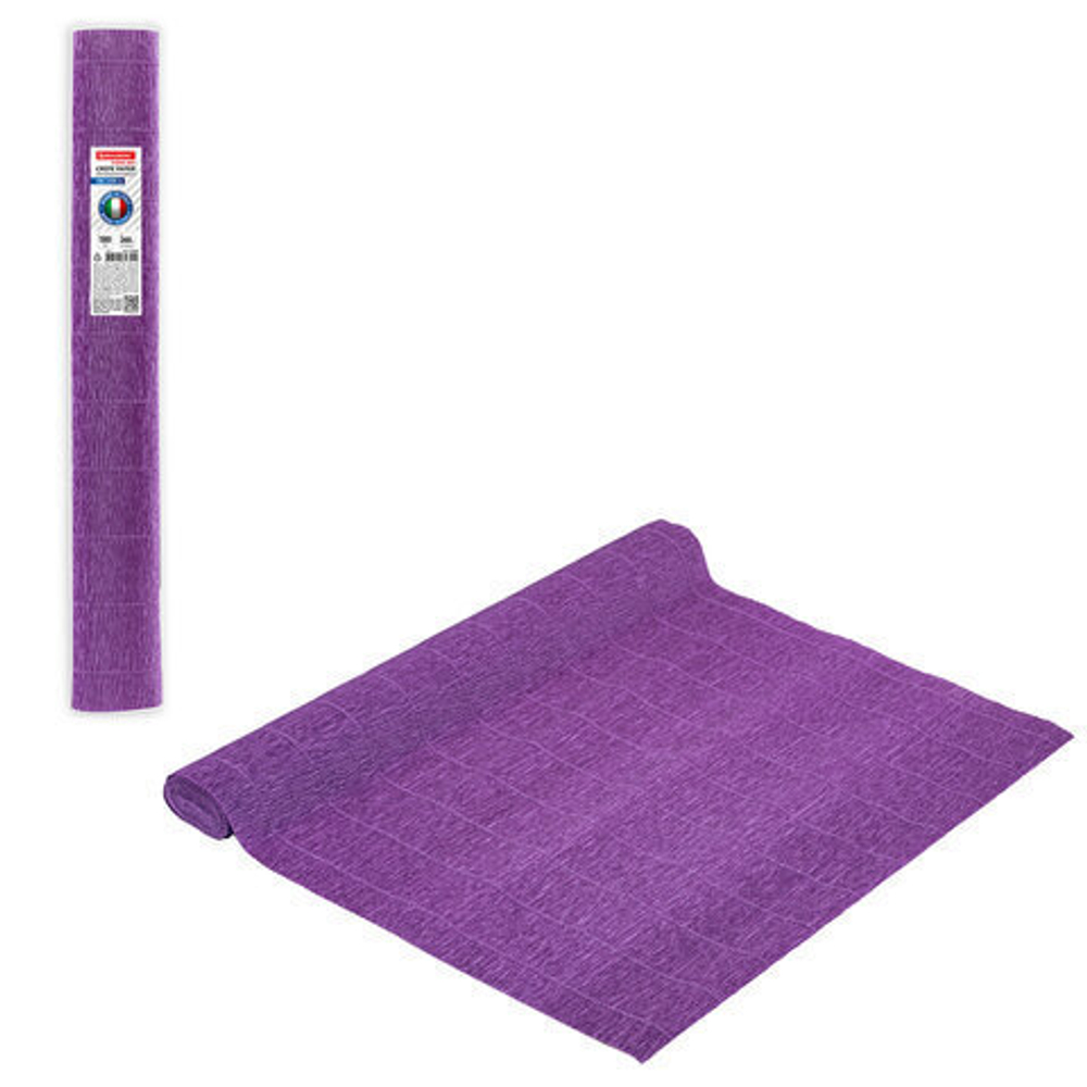 Бумага гофрированная (ИТАЛИЯ) 180 г/м2, фиолетовая (593), 50х250 см, BRAUBERG FIORE, 112645