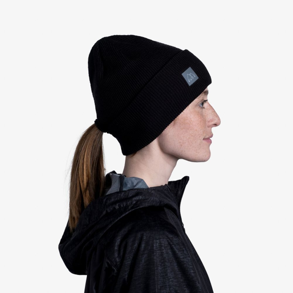 Шапка Buff Crossknit Hat Solid Black (US:One size) 126483.999.10.00