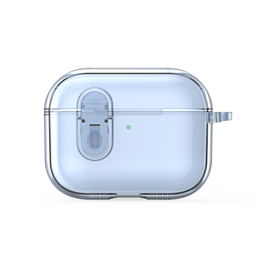 Чехол синий прозрачный для наушников AirPods Pro 3, серия PECL Series от Dux Ducis, в комплекте с карабином