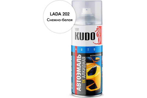 Эмаль алкидная ВАЗ Kudo 202 Снежно-белая (520мл) аэрозоль