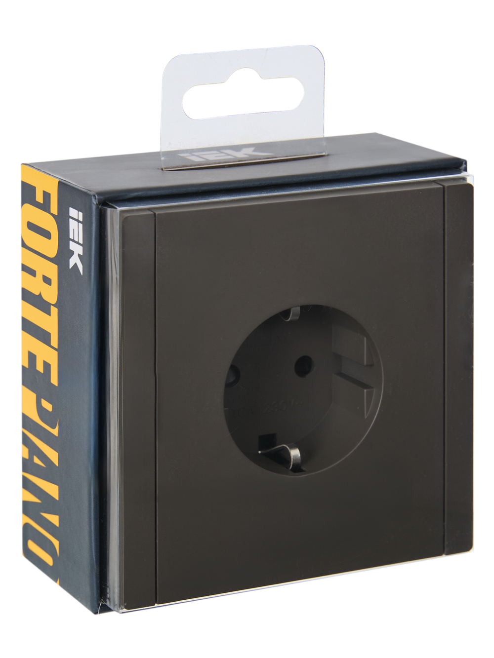 FORTE&PIANO Розетка 1-местная с заземлением с защитными шторками винтовое крепление 16А FP315 серый IEK