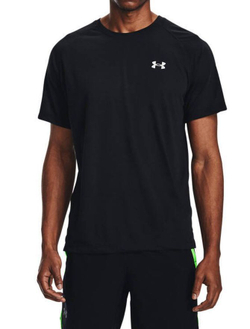 Мужская теннисная футболка Under Armour Men's Streaker Run Short Sleeve - black/reflective