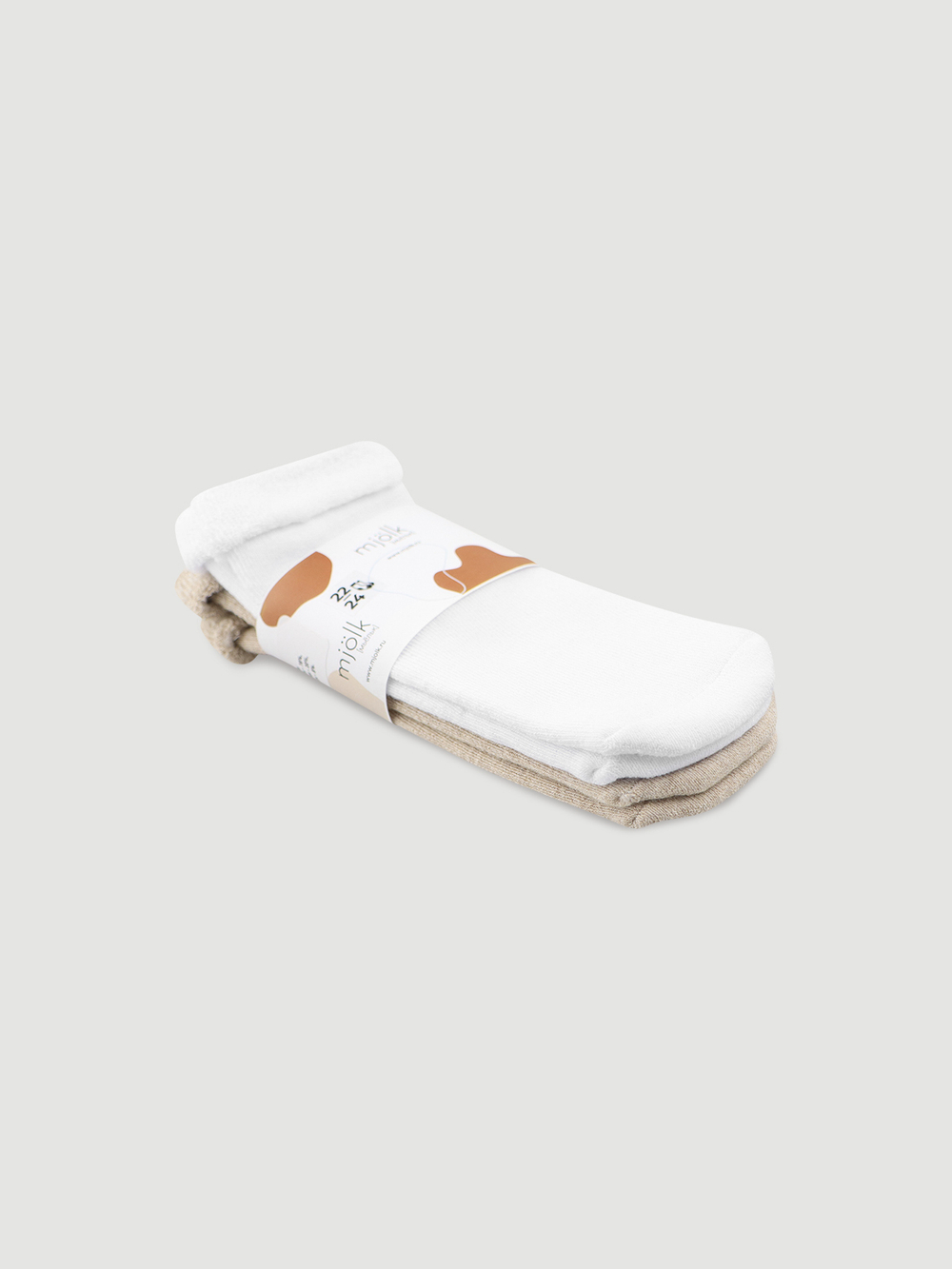 Носки детские махровые Mjolk White/Beige, сет из 2х