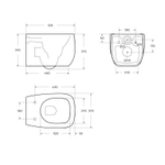 Унитаз подвесной безободковый с сиденьем и смывом TORNADO Cezares COMFORT CZR-380-TH-TOR/SC