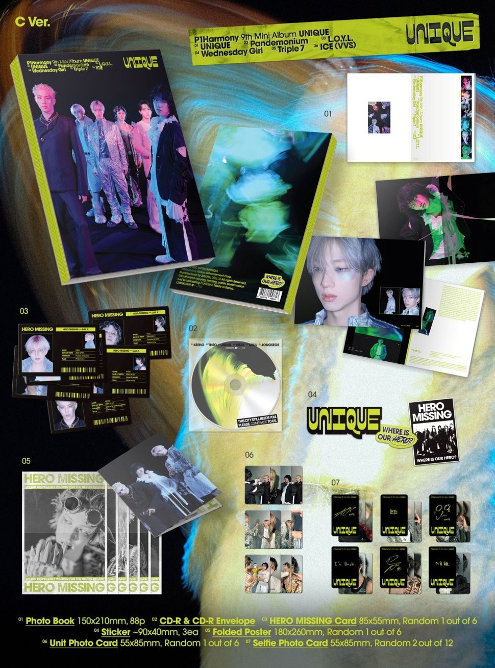 Альбом P1Harmony - UNIQUE 9th Mini Album PHOTOBOOK RANDOM Version