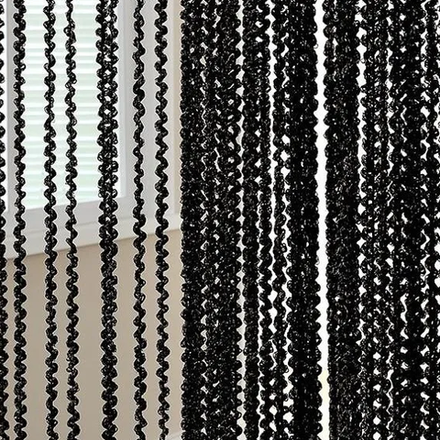 Нитяные шторы спираль - черные. Ш-300 см., В - 280 см. Арт.: 9