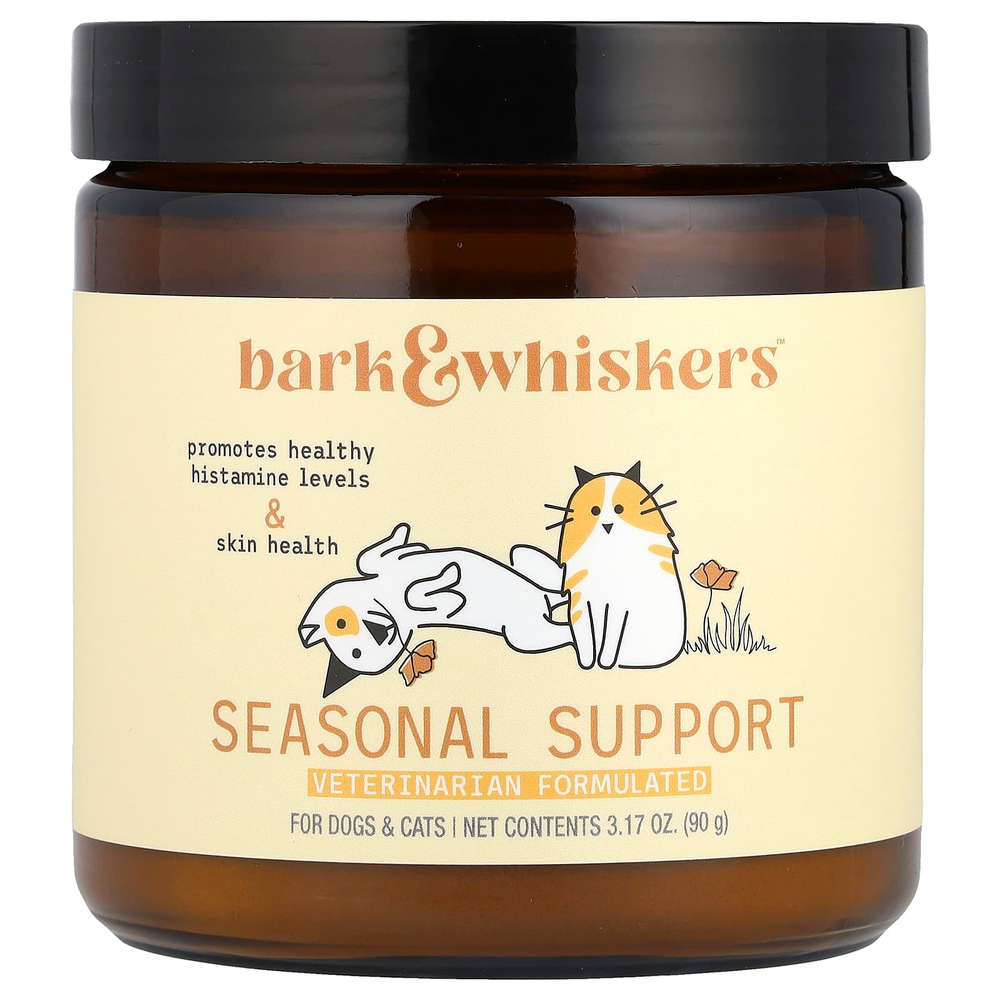 Dr. Mercola, Bark & Whiskers ™, сезонная поддержка, для собак и кошек, 90 г (3,17 унции)