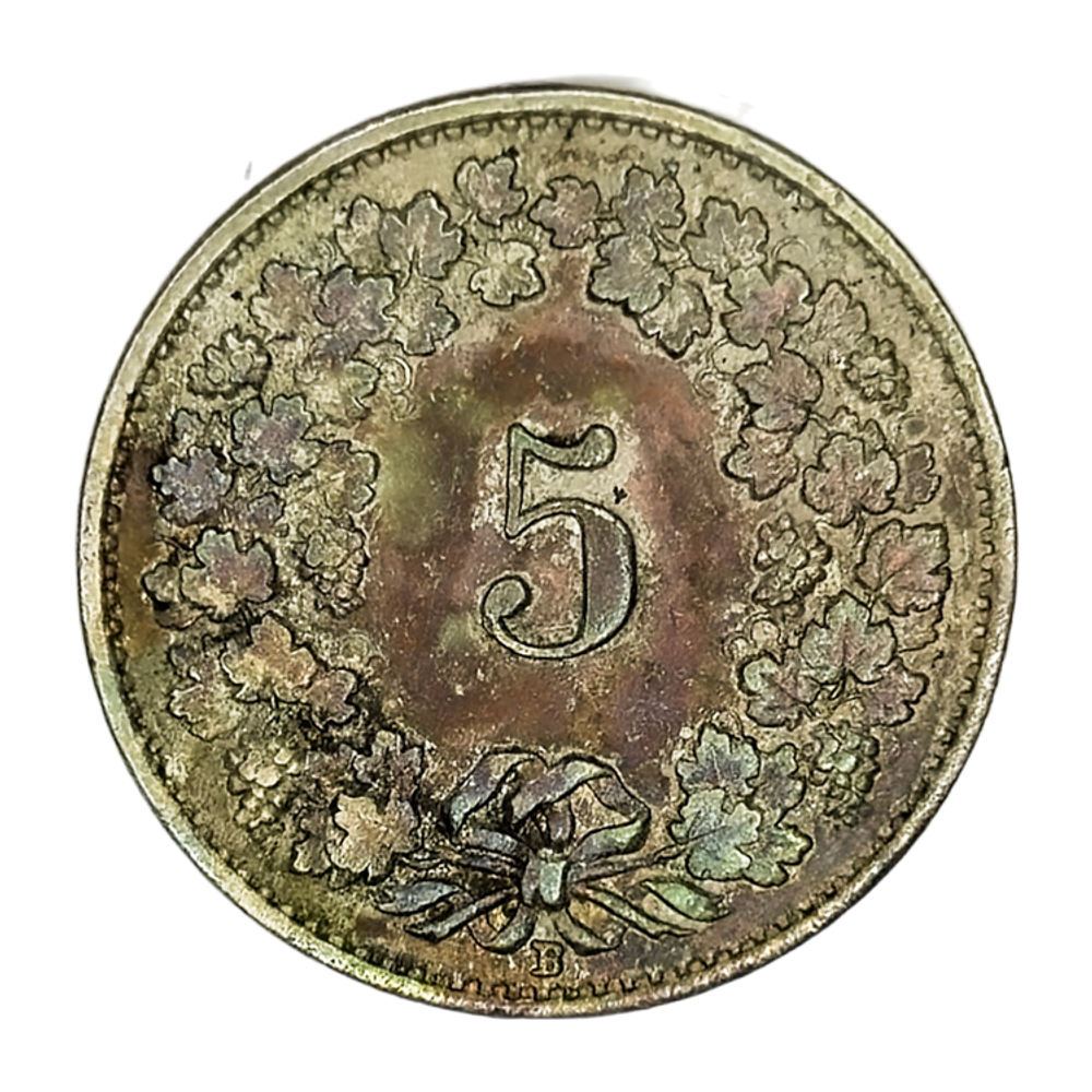 Switzerland, 5 Rappen, 1921 – Libertas Series, VF