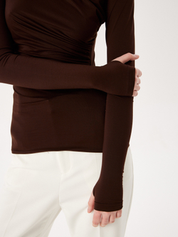 Лонгслив из вискозы со складками