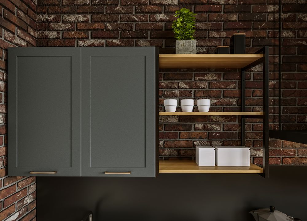 Модульный кухонный гарнитур «Квадро» 3600 мм (Железо), ЛДСП/МДФ, ДСВ Мебель