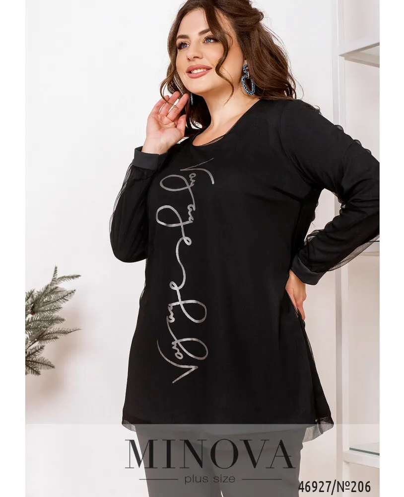 Туника 206-серо-черный Minova