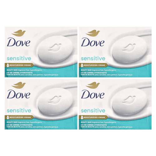 Dove, кусковое мыло, для чувствительной кожи, без отдушки, 4 шт. по 106 г (3,75 унции)