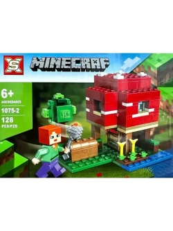 Конструктор Майнкрафт Грибной дом 128 дет,1075-2